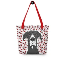 Mantle Great Dane Heart Tote Valentines Day Anniversary Dog Gift Shopping Bag