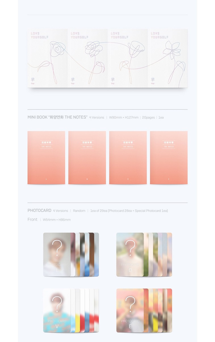 BTS love your self 承 Her 4枚 未開封新品 BTS - LOVE YOURSELF 承 'Her' 4 version Set + Store Gift