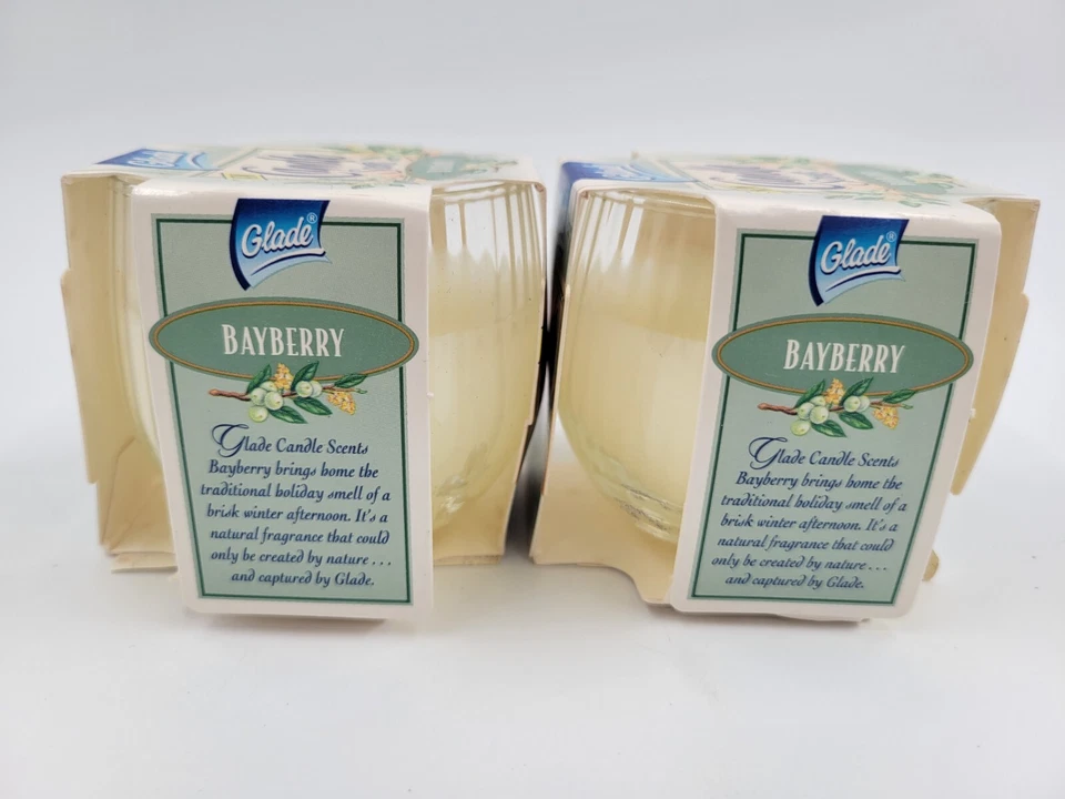 Velas Bayberry Glade Scents 4 oz 1997 hechas en Canadá. ¡Nuevo! Raro 2 Vintage Foto 4 de 4