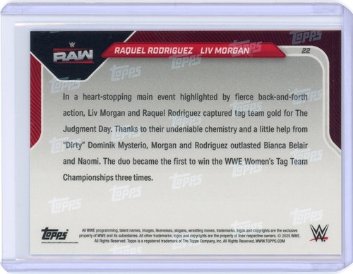 2025 Topps Now WWE Wrestling #22 Liv Morgan Raquel Rodriguez Dominik Mysterio - Picture 2 of 2