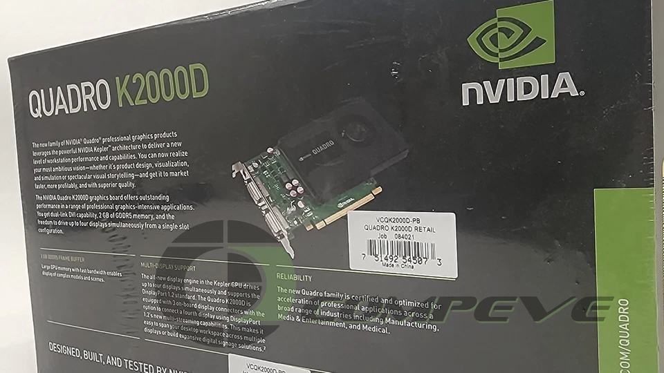 NEW PNY Vidia Quadro K2000D 2GB Dual DVI VCQK2000D-PB Medical Imaging Video Card - Image 2 of 3