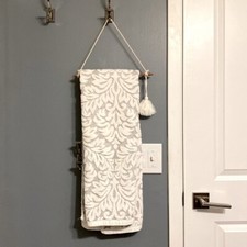 Wooden Macrame Towel Hanger