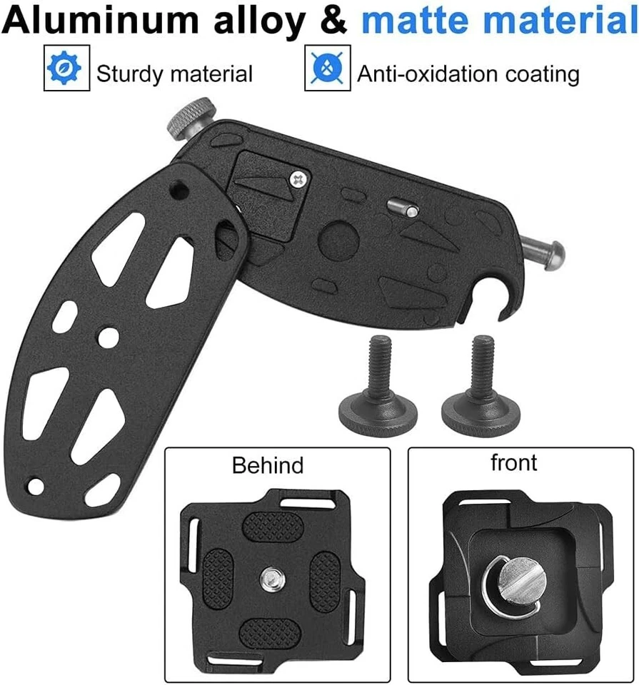Clip de montaje de cámara DSLR de liberación rápida - Funda de cinturón universal Clip de correa para el hombro Foto 3 de 4
