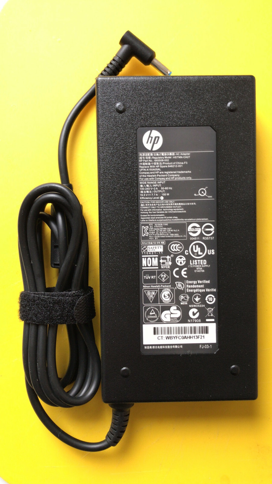 OEM HP ZBook Studio G3 G4 G5 150W Blue Smart Power Supply Adapter/Charger+Cord