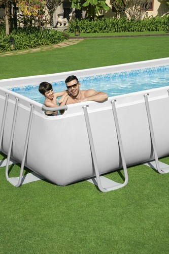 Bestway Swimming Pool 488x244x122cm Power Steel Frame Pool Schwimmbad mit Pumpe - Bild 9 von 12