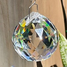 Sun Catcher Crystal Ball Faceted SPHERE Large 40mm Clear Feng Shui Rainbow Prism