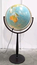  Vintage 80s Scan Globe Illuminated Terrestrial Globe Post Modern Floor Stand