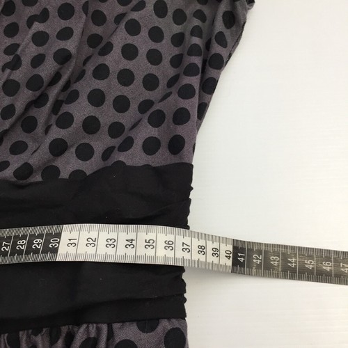 RETROLICIOUS SIZE L WOMENS COTTON PURPLE BLACK FIT FLARE DOT DRESS MADE IN USA - Picture 4 of 11