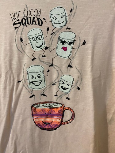MUDD GIRLS LIGHT PINK L/S TEE SHIRT HOT COCOA SQUAD GRAPHIC SIZE 7/8 - Picture 2 of 9