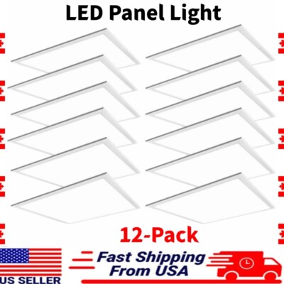 12 Pack 2X2FT LED Flat Panel Light 45W Drop Ceiling Troffer Recessed Light 5000K