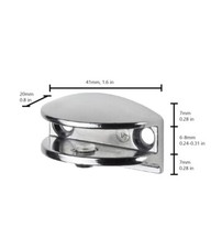 2 Curved Chrome Plated Shelf Brackets Clamps Support for Glass Shelves 6mm Pair