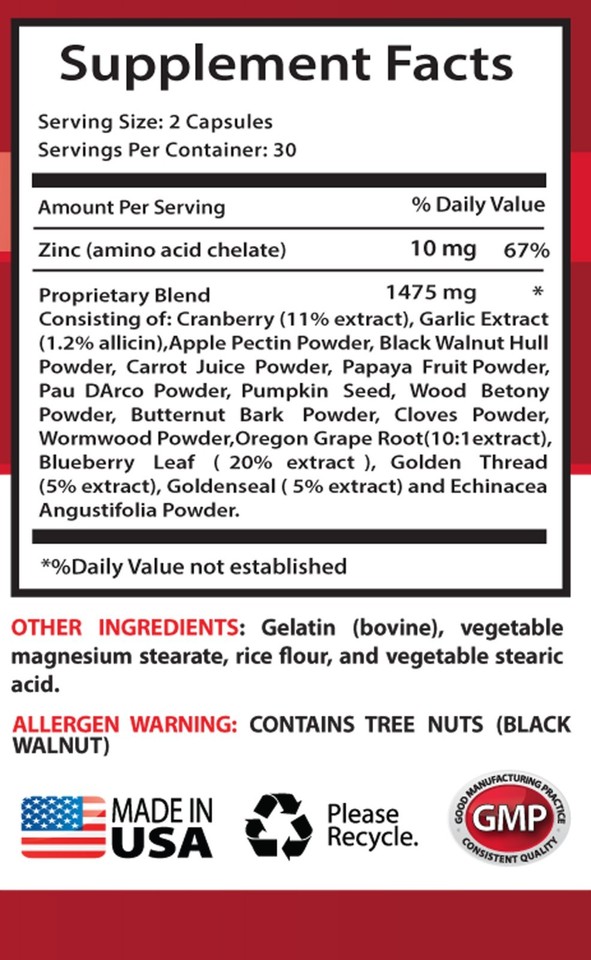 Pumpkin Seed Supplement Anti Parasite Complex 1485mg Colon