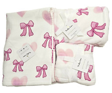 TRULY LOU FUCHSIA,PINK ,WHITE HEARTS & BOWS BATH,2 HAND,OR 4 WASHCLOTH TOWEL