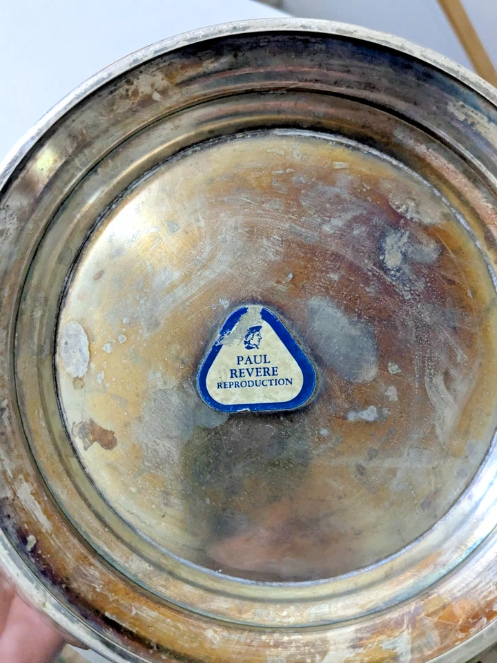 Cuenco grande Oneida plateado reproducción Paul Revere 12" diámetro Foto 2 de 4