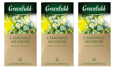 GREENFIELD Tea CHAMOMILE MEADOW HERBAL 25 TEA BAGS RF Made in Russia NO GMO*3 pc