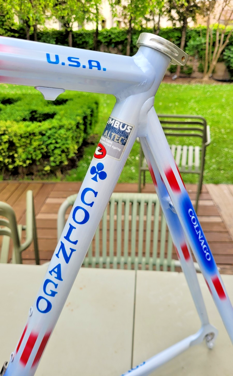 rare NOS COLNAGO stars and stripes USA vintage alloy road frame
