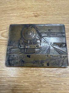 1929 Bronze Pennsylvania Railroad Table Medal By TAT Rail-Air Passenger Service