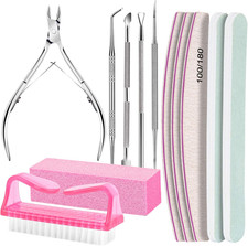 Nail Care Kit, Nail Files 100/180, Nail Buffer Block, Cuticle Nippers, Cuticl...