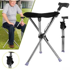 Gehstock mit Sitz Wanderstock Spazierstock Stock Gehhilfe Krückenstuhl 2IN1