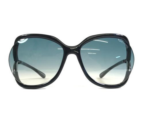 Tom Ford Sonnenbrille Anouk-02 TF578 01B schwarz Schmetterling mit blauen Gläsern mit Farbverlauf - Bild 2 von 13