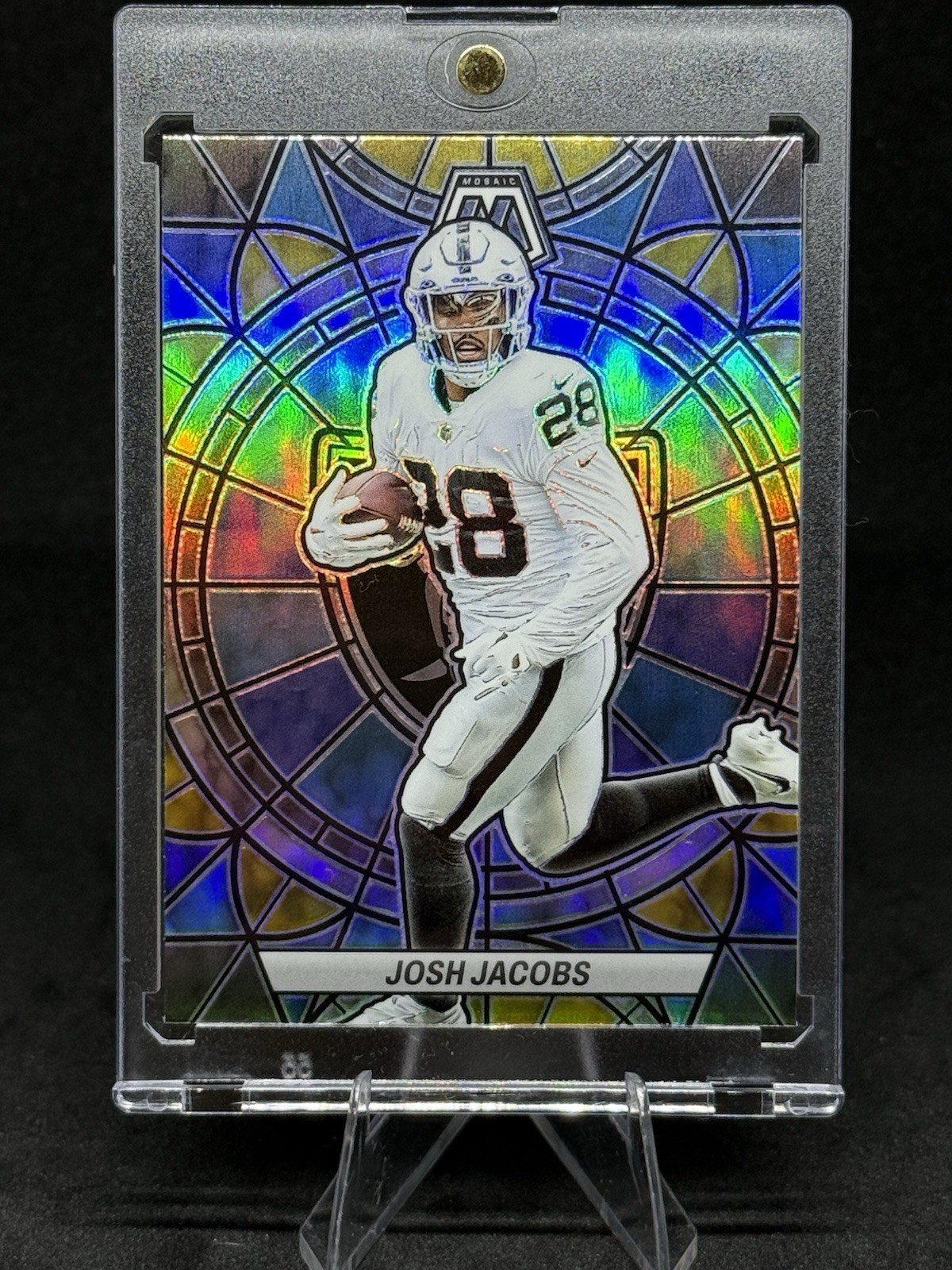 2023 Panini Mosaic - Stained Glass Josh Jacobs #SG-12