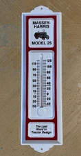 VINTAGE MASSEY-HARRIS 25 METAL THERMOMETER The Last Word in Tractor Design - USA