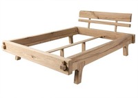 Bett Holzbett Balkenbett Massivholzbett 160X200 Eiche Holz Massiv Natur GeöLt