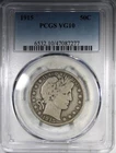 1915 Barber Half Dollar PCGS VG10 Circulated KEY DATE 50C