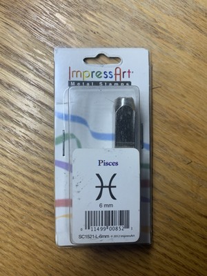 ImpressArt Design Stamp, PISCES, Metal Stamping Punch for Crafting, Jewelry, 6mm