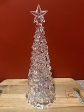 LED Lighted Color Changing Acrylic Christmas Tree, 12" Tall SH2
