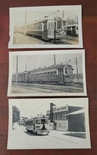 Lot of 3 1950's Lehigh Valley Electric Trolley Street Car Photos