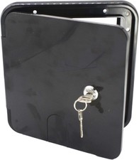 RV Trailer Electric Power Cord Cable Hatch Camper Hose Storage Door black