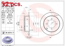 X2 PCS REAR BRAKE DISC ROTOS X2 PCS SET 08.8316.11 BREMBO I