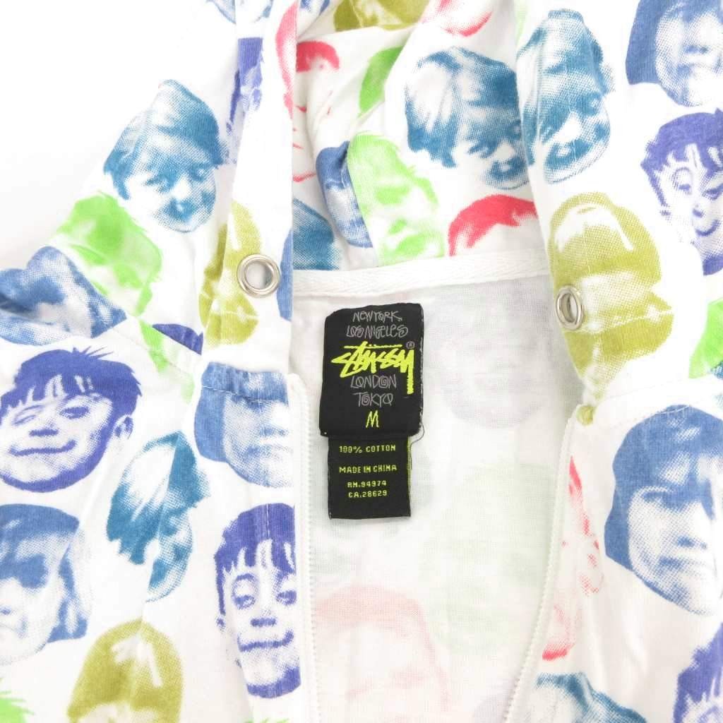 Stussy Hoodie Zip-Up Men’s White Multicolor All Face Pattern thumbnail 5