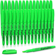 Highlighters, 30 Pack Green Highlighter Pens Bright Colors, Chisel