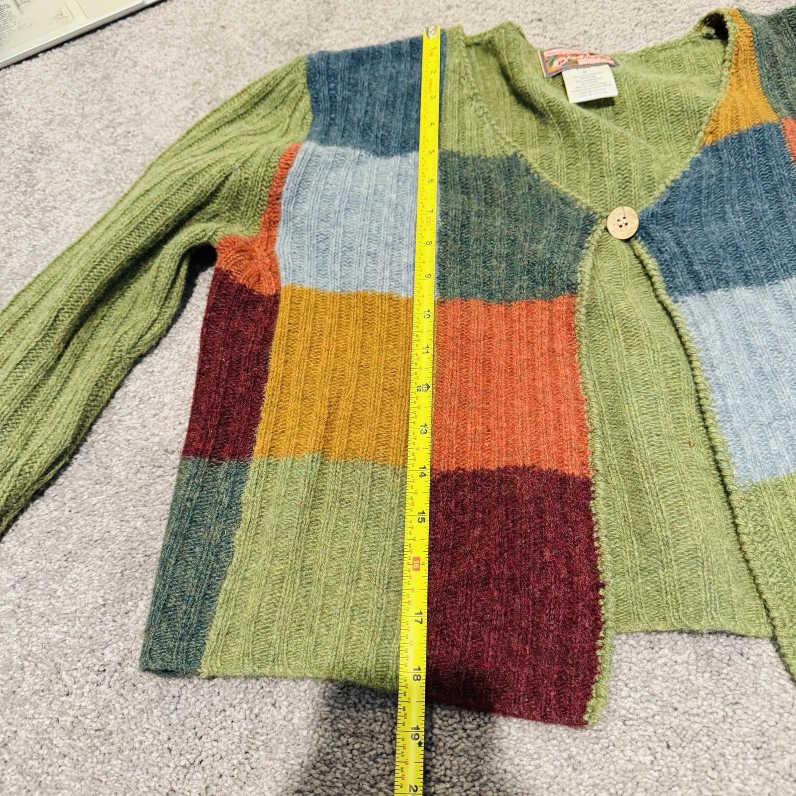 April Cornell Lambswool Patchwork Cropped Cardiga… - image 9