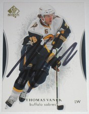 THOMAS VANEK SIGNED UPPER DECK SPA BUFFALO SABRES CARD AUTOGRAPH AUTO!!