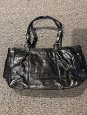 vintage metallic gray coach bag