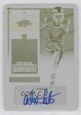 2016 Contenders Draft Picks Printing Plate Yellow 1/1 Alex Collins #115 Auto 0s3