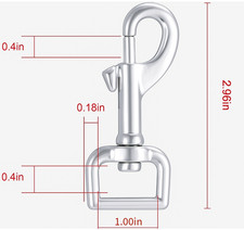 24 Pcs 3" Swivel Eye Bolt Snap Hooks Silver Heavy Duty Dog Clasp Leash FREE SHIP