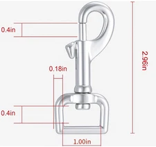 24 Pcs 3" Swivel Eye Bolt Snap Hooks Silver Heavy Duty Dog Clasp Leash FREE SHIP