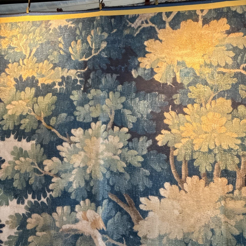 Tapiz estilo antiguo verde francés totalmente respaldado estampado de microfibra para colgar en la pared Foto 3 de 4