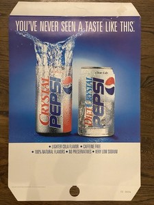 Vintage 1990s Crystal Pepsi Advertising/Promo Poster 100% GENUINE ORIGINAL!!!