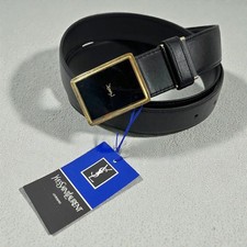 Yves Saint Laurent Ysl Men Black Leather Belt With Tag Limited Edition Style Par