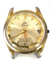 VINTAGE 1960s MENS MASSY SWISS WATCH WITH CALENDAR BAUMGARTNER BFG 866 MOVEMENT