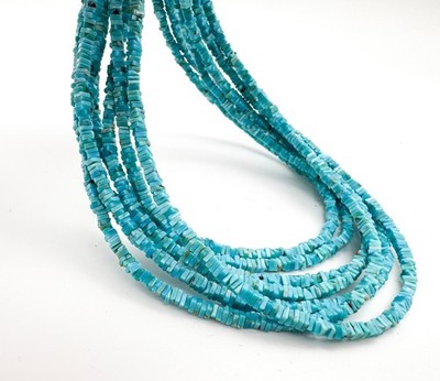Natural AAA Blue Arizona Kingman Turquoise Heishi Spacer Gemstone Beads PGS418A