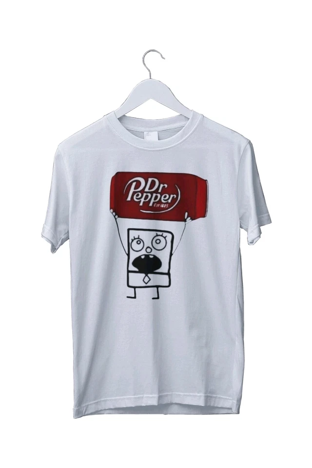 Dr Pepper Doodlebob Graphic Print T-Shirt Mens Unisex S M L XL 2 3 4 XL - Image 2 of 4