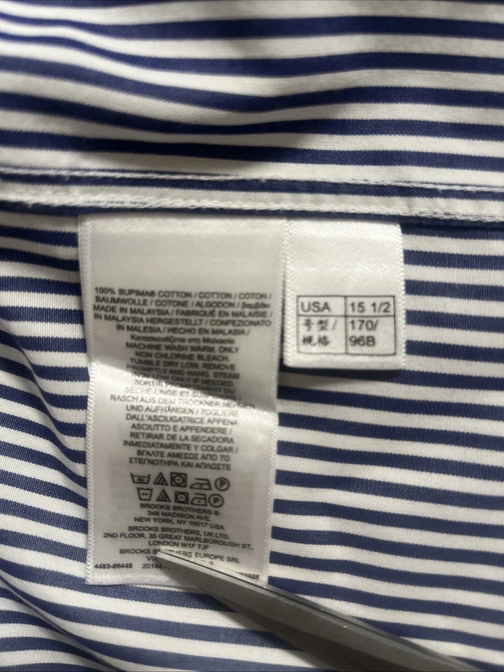 Brooks Brothers Shirt Mens 15.5 33Madison SupimacottonNon Iron Dress Button Down - Image 3 of 4