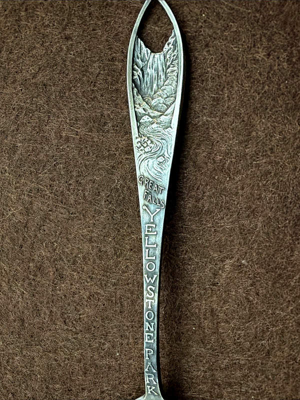 Yellowstone National Park Great Falls 5.7" Sterling Souvenir Spoon Robbins 17g