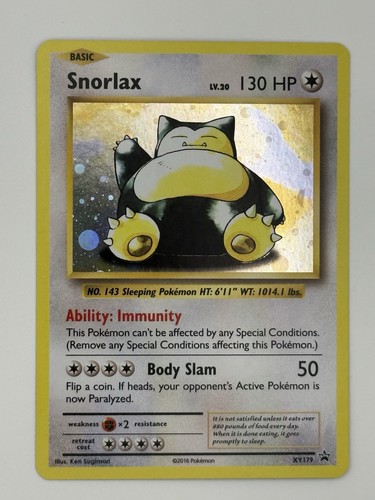 Snorlax XY179 - XY Black Star Promo Holo Pokemon Card - LP to NM